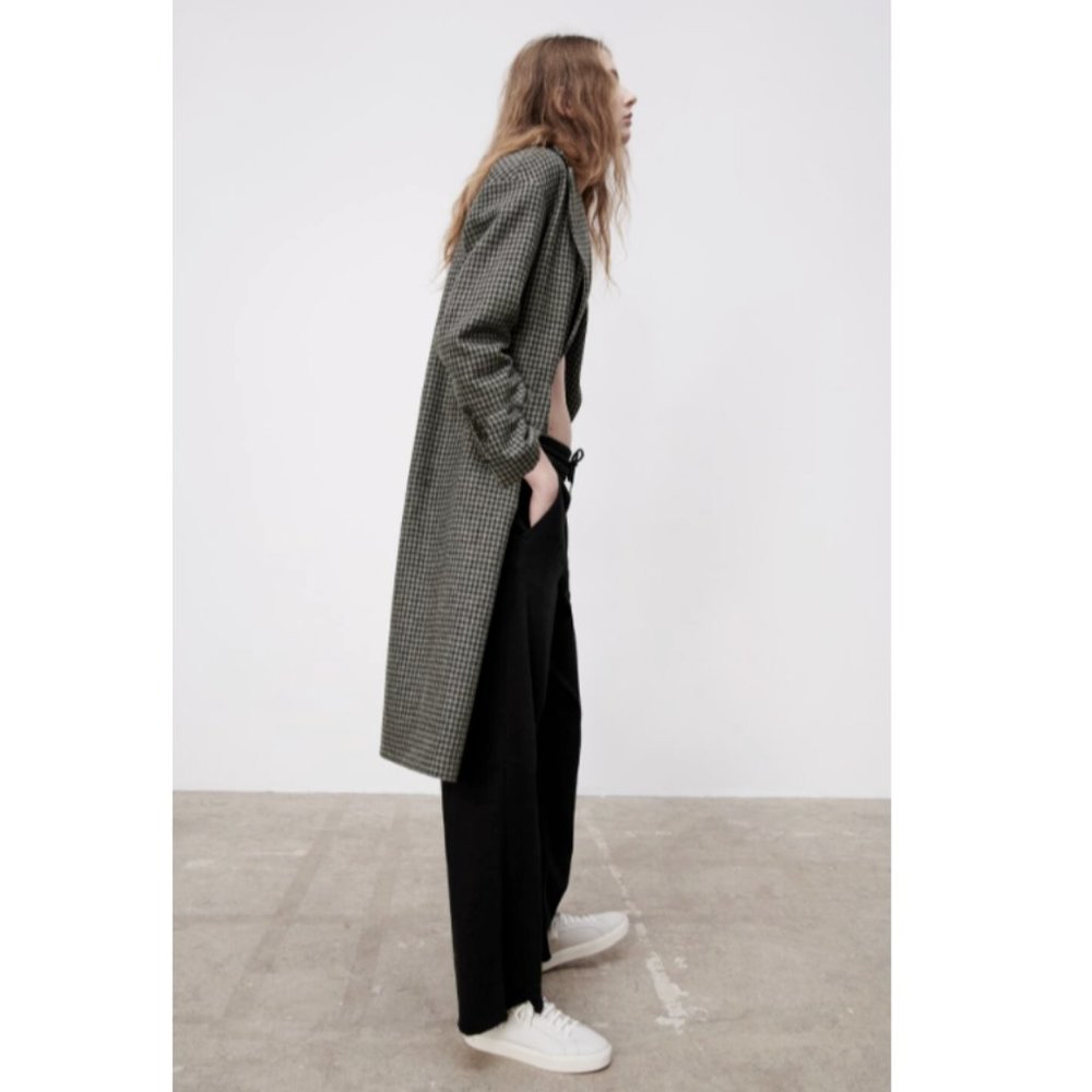 ZARA NWT WOMEN WOOL BLEND OVERSIZED LONG COAT - Picture 8 of 11